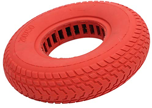 SUNGOOYUE 200x50 Scooter Inner Tube, Solid Rubber Explosionproof Hollow Out Damping Electric Scooter Band Tubeless Solid Non Flat Tire (Red)