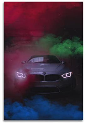 JONZA Sportwagen-Poster für BMW M4, luxuriöses Auto-Rennauto, dekoratives Gemälde, Leinwand, Wand- und Kunstbild, Familien-Schlafzimmer, Dekoration, 30 x 45 cm