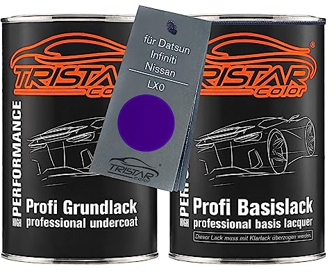 TRISTARcolor Autolack Set Dose spritzfertig für Datsun/Infiniti/Nissan LX0 Midnight Purple III Metallic Grundlack + Basislack 2,0 Liter 2000ml