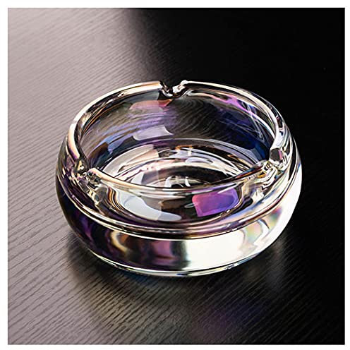 Cenaire En Verre En Cristal Rond À L'extérieur Porte-cendre À Cigarette, Bernard De Fumage De Bureau, Plateau De Cendre En Verre Vintage Cadeau De Bureau À La Maison S