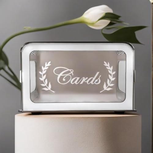WU We Unify Urne Mariage en Bois - Grande Boîte à Cartes de Mariage Forme Rectangulaire avec Fente sur le dessus pour Réception de Mariage ou Fête d'anniversaire, Urne bapteme, Boîte Enveloppe Mariage