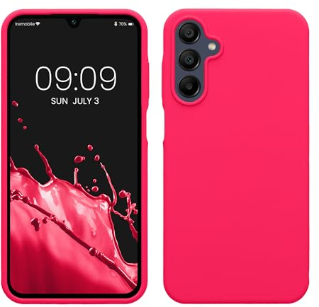kwmobile Cover per Samsung Galaxy A15 5G Custodia - Back Case per Smartphone in Silicone TPU - Protezione Gommata - rosa shocking