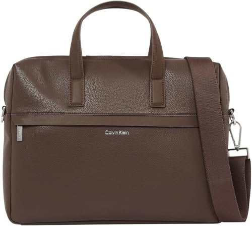 Calvin Klein Sac pour Ordinateur Portable Homme Must Laptop Bag avec Fermeture Éclair, Noir (Ck Black Pebble), Taille Unique