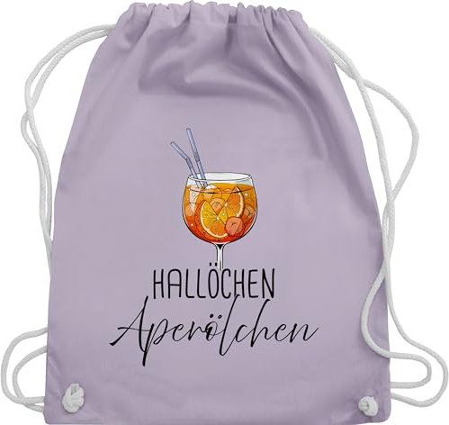 Shirtracer Turnbeutel Rucksack - Karneval & Fasching - Taschen - Hallöchen Aperölchen I Aperol Spritz Mädelsabend I Aperol Spritz Geschenk - Unisize - Pastell Lila - beutel festival karnevalsbeutel