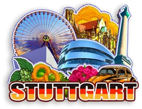 Quwsne Refrigerator Magnet Stuttgart Germany Fridge Magnet City Travel Souvenirs Tourist Gifts 3D Classic Landmarks Handmade Crafts Home Decoration -1180