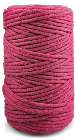 Netuno 1x Makramee Garn Dunkelrosa 5 mm 100 m gedreht Baumwolle Kordel Textilgarn Kordelband Naturgarn Baumwollgarn Dekoschnur Makrameeschnur Baumwolle Baumwollschnur Makramee Seil Baumwolle