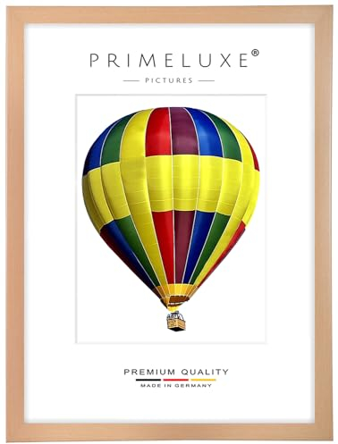 PrimeLuxe Cadre photo en bois 60 x 80 cm (Dimension de l'image) en Hêtre Nature | Couleur et taille sélectionnables | pour affiches | Puzzle | collage de photos