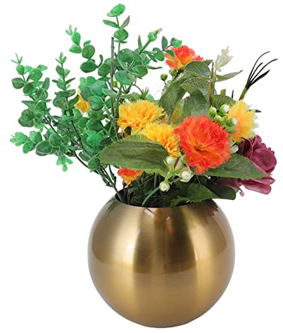 Rosenschale, Runde Vase, Globus, Blumenaufsatz, Moderne Vase für Hochzeiten, Veranstaltungen, Dekoration, Arrangements, Blumen, Büro oder Heimdekoration(Antikes Gold)