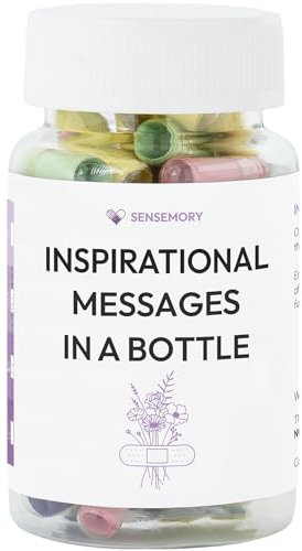 Sensemory Pre-Written Message in a Bottle (Inspirational), Inspirational Quotes in a Bottle, Christmas, New Year Gifts for Family, Women, Coworker, Self Encouragement Gifts for Men