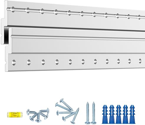 45,7 cm robuster französischer Bilderaufhänger, Aluminium-Z-Stangen-Clips, ineinandergreifende Wandhalterungen zum Aufhängen von Spiegeln, Paneelen, Whiteboards, Schränken, Regalen, Kopfteilen, Fotos