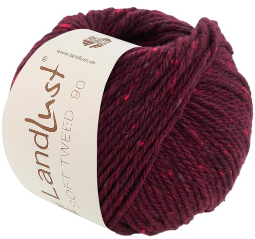 LANA GROSSA Landlust Soft Tweed 90 | Klassisch verzwirntes Tweedgarn aus Schurwolle mit mehrfarbigen Noppen | Handstrickgarn aus 100% Merinowolle | 50g Wolle zum Stricken & Häkeln | 90m Garn FB23