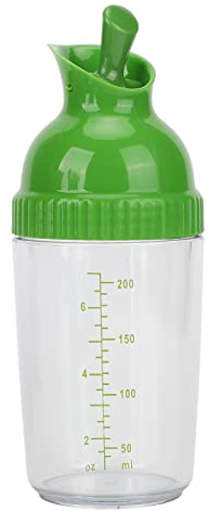 200ml Salad Dressing Shaker - Leakproof Jar with Lid for Mixing and Storing Kitchen Condiments, Marinade Shaker (Green)