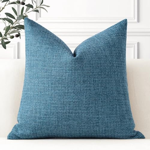 Artscope 1er Set Kissenbezug Einfarbig Wurfkissenbezug Leinen Kissenbezüge 45x45cm Moderne Dekokissen Kissenhülle Set Kissen Fall für Sofa Schlafzimmer Zuhause Dekor, Dunkelblau