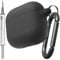 Silicone Case Compatible with AirPods 4 with Active Noise Cancellation, Drop Protection Cover with Carabiner-Black
