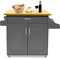AufuN Küchenschrank mit Arbeitsplatte, Schublade & Schrank, Rollbarer Küchenwagen, Servierwagen aus Holz, Kücheninselwagen, Küchentrolley im Landhausstil, für Küche Restaurant, Grau