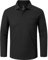 Outdoor Ventures Herren Poloshirt Langarm UPF50+ Sonnenschutz UV Schutz Polohemd Golf Sports T Shirts für Männer Leichtes Atmungsaktiv Poloshirts Casual Polo Tops zum Tennis Schwarz L