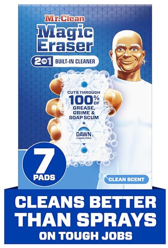 Mr. Clean Magic Eraser Foaming Sponge, All Purpose Cleaner, Dawn Cleaning Power, Wall, Sneaker, Oven Cleaner, Kitchen, Bathroom, Shower Cleaning Supplies, Scrubber, Ultra Foamy, 7ct