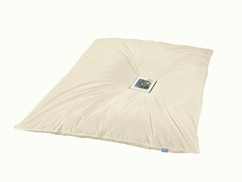 XDREAM Nature bauschige Federbettdecke Creme | voluminöse Retro Ballondecke | warmes Oberbett für die kalte Jahreszeit | Bettdecke mit Downpass und Nomite | 3300g Füllgewicht | 135 x 200 cm
