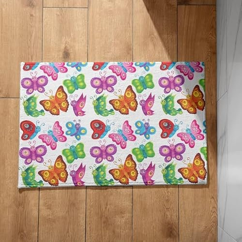 CEVAN Zelt Fußmatte Sauberlaufmatte Läufer Schmetterling Schmutzfangmatte Orientalisch Outdoor Fussmatte 40x60cm