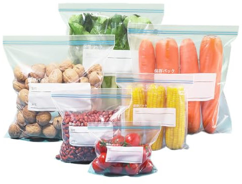 Jrhncy 65 Stück BPA-freie wiederverwendbare Gefrierbeutel, Reißverschluss, Transparent, Polyethylenvinylacetat (PEVA), Rechteckig, für Gemüse, Milch, Snacks, Fleisch