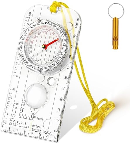 flintronic Kompass Outdoor, Pocket Wasserdicht Taschenkompass, Kompass Wandern Portable mit Leuchtfunktion und Einstellbarer Deklination für Outdoor-Camping-Navigation, Orientierungslauf und Survival