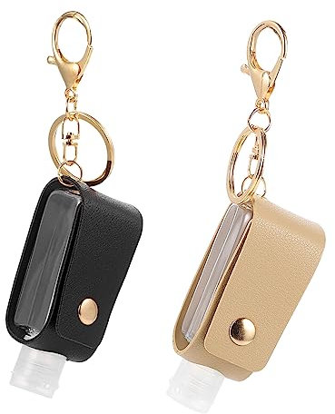 LOORGVEL 2Stücke Tragbarer mit Pu-hülle Parfümflasche Schlüsselanhänger Leichter und Sicherer Behälter für Reisen und Outdoor-aktivitäten für Kosmetik
