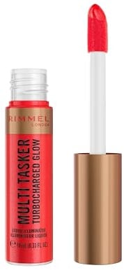 Rimmel Multi Tasker Turbocharged Glow, 003 Main Character, Liquid Face Illuminator, Light-Reflecting Pearls, Luminous, Healthy Glow, Vitamin C & E, Vegan Formula, 10ml