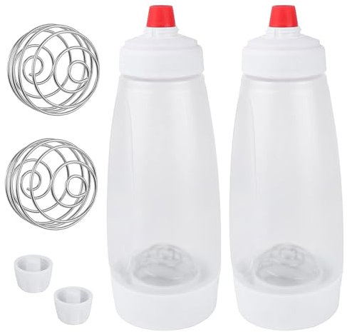 2 Stück Teigspender Quetschflasche, Pancake Mixer Bottle, Teigdosierflasche 1l, Teigflasche Pfannkuchen, Teig Mixer für Pancakes, für Poffertjes Donut Muffins Crêpe Quetschflasche Teigdosierer