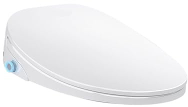 Toilettendeckel mit Absenkautomatik Automatischer intelligenter Toilettensitzdeckel for Öffnen und Schließen mit elektrischer Heizung sofortigem Heißwasserstrahl(Auto Open Long,UK Plug)