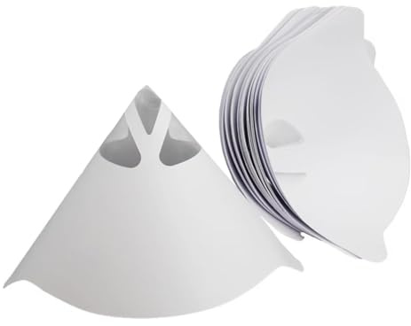 GUOYOU 100 Stück Lacksiebe Filter Oltrichter Trichter Küche Kleiner Trichter Nylon Konisches Papier Filter Konische Papier Siebe mit Faltbarem 15,5 x 12,5CM für Autolack Lacksieb Farbsiebe Lackfilter