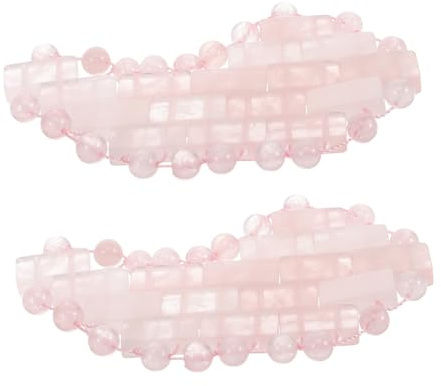 ULTECHNOVO 2 Stück Jade Augenschutz Schlafmaske in Mondform Rosa Kühlt und Schwellungen zum Entspannen und Reisen