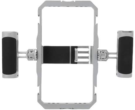 VBESTLIFE Telefon-Video-Rig-Käfig mit Multi-Interface-Erweiterung und Doppeltem Silikon-Handgriff, Film-Vlogging-Gehäusestabilisator für Live-Streaming von TikTok