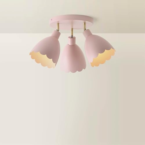 ValueLights | Millie Rose Pink Scallop 3 Way Adjustable Round Spotlight and Bulbs | Ceiling Light, Home Décor & Improvement Essential | Bulb Included