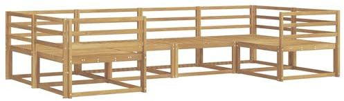 vidaXL Outdoor-Sofagarnitur 6 pcs Weiß Massivholz Akazie, Akazienholz Lounge Set für draußen, modernes Gartenmöbel, wetterfest und stylisch für deinen Garten