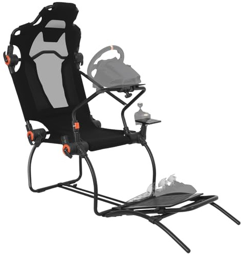 AffinityFurn x-Shaped Racing Simulator Cockpit Stand for Xbox 360, Adjustable Steering Wheel & Pedal Mount, Foldable Sim Racing Seat for TechBrand G923/G920/G29, Thrustmaster T248P, 70.9x33.1x37.4in