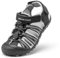 DREAM PAIRS KIDS Sandales de Sport pour Enfants Légères et Respirantes Sandale Pratique pour Garçons et Filles,Size 36,Noir/Gris,171111-K