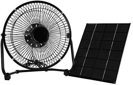 Panel Solar Ventilador,Powered Fan 5.2W 6V Portátil Mini USB Ventilador Solar Fan de Hierro de Enfriamiento para cam Ministerio del Interior Al aire libre Viajar Pesca caravana casa 8 Pulgadas