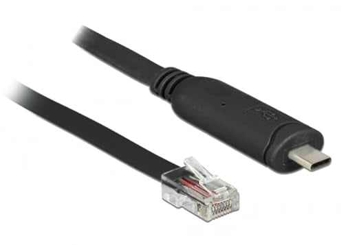 DeLOCK 63912 Serielles Kabel, 2 m, USB Type-C, RJ45, Schwarz, 2 m, USB Typ-C, RJ45, Stecker/Stecker