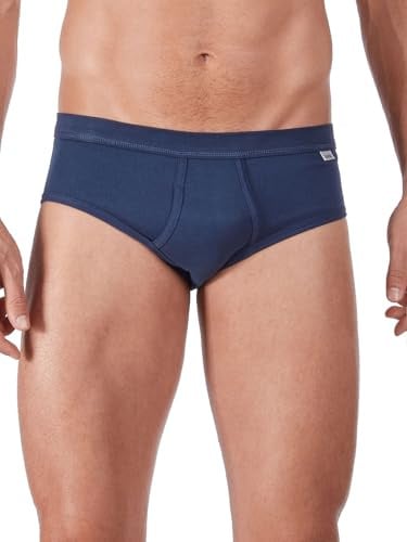 HUBER Men's Brief with Front Fly Cotton Fine Rib 112213 Navy 3XL