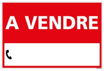 Panneau Immobilier à Vendre avec Oeillets aux 4 Coins - Rouge - Plastique Rigide AKILUX 3,5mm - Dimensions 600x400 mm - Livré avec Une Planche de Chiffres - Protection Anti-UV