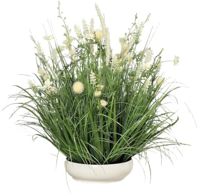 DPI Wiesenblumen Blumengesteck Gesteck Tischgesteck Kunstblumen Creme 40 cm