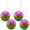 Set of 4 Rainbow Disco Drinking Balls - Disco Ball Drinking Cups - Party Novelty Fun