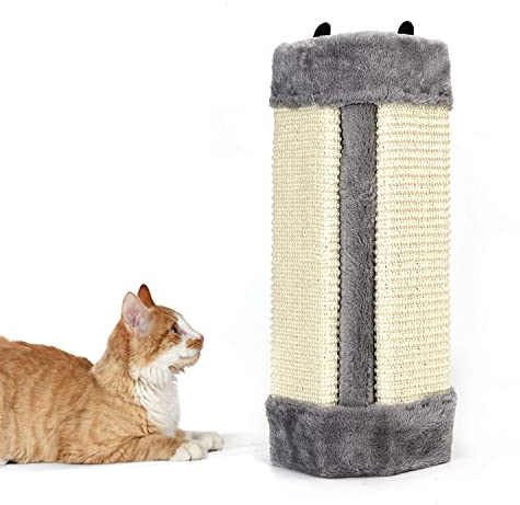 Nobleza – Rascador de Gatos para Esquina de Pared. Afilador de Garras de sisal. Color Gris, L41 * W24 * H2.5CM