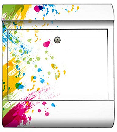 motivX-Ideenwerkstatt Briefkasten Kombi Wandbriefkasten mit Motiv Bunte Pinselstriche