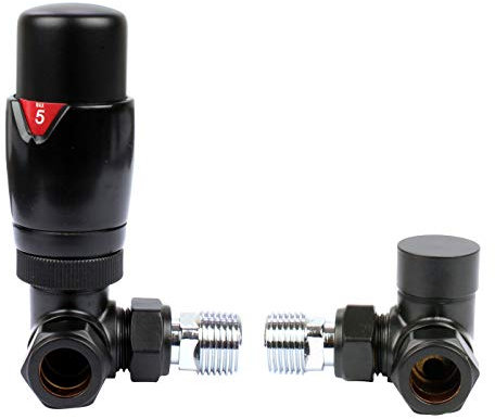 Black Corner Thermostatic Radiator Valves