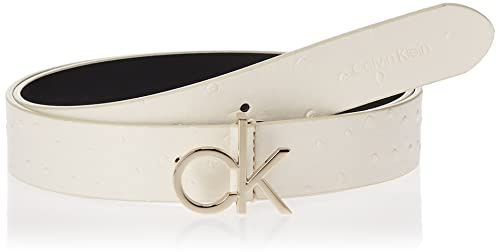 Calvin Klein Gürtel Re-Lock Belt Ostrich W85 Ecru beige