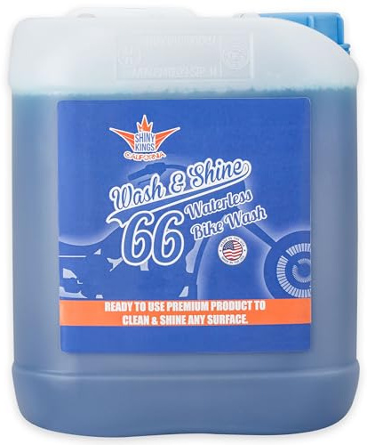 Shinykings BIKE | Nano-Tech | Wasserloser Motorrad-Reiniger und Insektenentferner | Hochglanz Schnellreiniger | Kratzfreie Trockenwäsche | Shampoo | Trockenreiniger | 1 x 5L Großgebinde