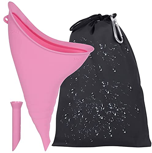 BAYINBROOK Orinatoio Portatile Donna,Orinatoio Femminile Imbuto in Silicone per Donne in Piedi Fino a Pipì,Riutilizzabile urinatoio Donna,Adatto per All'aperto, attività, Campeggio, Viaggio (Rosa)