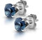 Amberta Damen 925 Sterling Silber Lumini Kristallen Blaue kollektion Ohrstecker: Dunkles Denim Blau