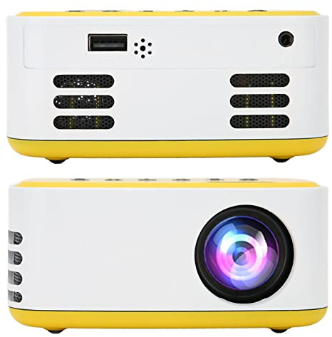 Zunate Projecteur Portatif Amélioré de Mini Projecteur WiFi, Projecteur de Films de Voyage Multimédia de Cinéma Maison de 20000 Heures, Compatible pour iOS, pour Android, 1080P HDMI, USB, TV,(EU)